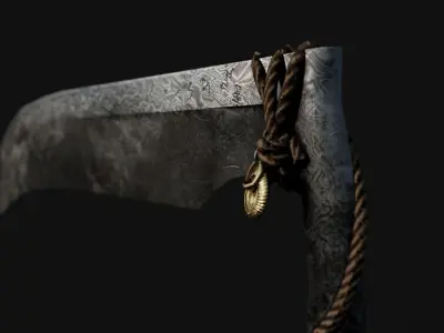 Witchs Hand Scythe Low-poly 3D model