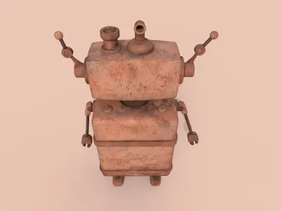 Stylized Robot Oven Low-poly 3D model