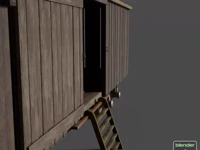 Victorian Train Cargo Carriage Low-poly 3D model