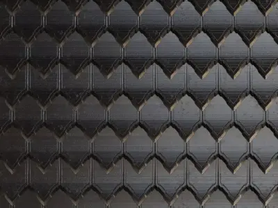Sci-Fi Dark Metallic Hexagonal Armor Plates PBR Seamless Texture