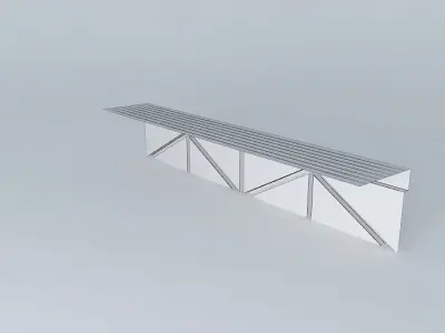 tyr bench with stripes Free 3D model