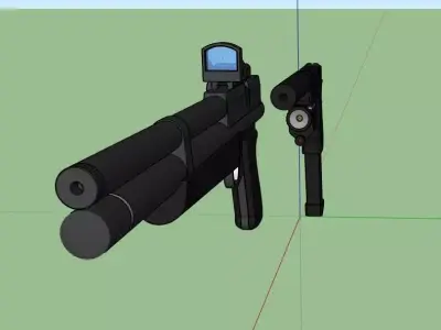 2 pistols gun with scope Free 3D model