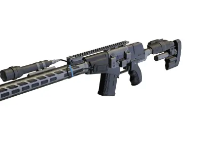 sci-fi vss elite Low-poly 3D model