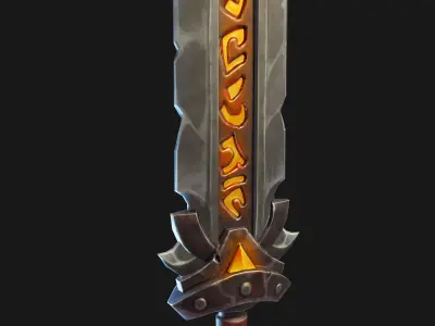 Stylized Sword Weapon Low Poly Game Ready Low-poly 3D model