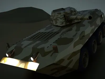 Golden AMV Armored Mortar Vehicle Desert Version Low-poly 3D model