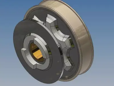 Chain wheel for 12 mm chain with 6 tooth 3D model