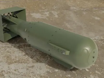 Little Boy nuclear bomb Low-poly 3D model