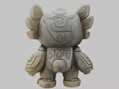 Ancient Owl Idol Low-poly 3D model