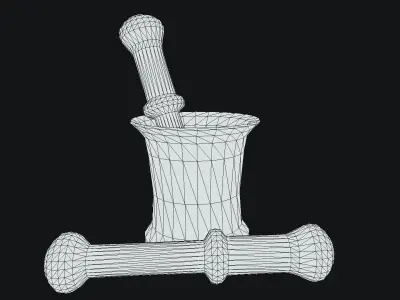 Copper Mortar Low-poly 3D model