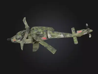 Helicopter Wreckage Impact of a Fallen Giant 3D model