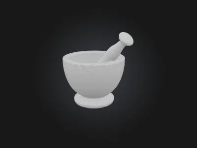 Mortar Low-poly 3D model