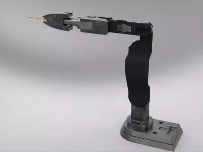 Robotic arm metal  industrial biomechanical 3D model