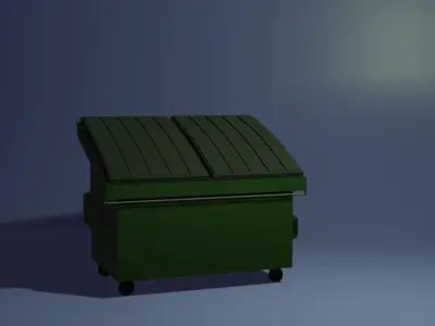 Low Poly Dumster trash bin Low-poly 3D model