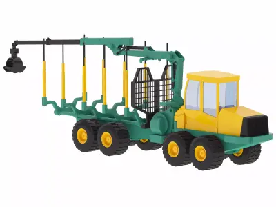 Harvester Forestry Crane Forwarder M208F Low-poly 3D model