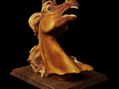 Sculpture of a horse head 3D model