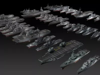 Modern warships 3D Model Collection