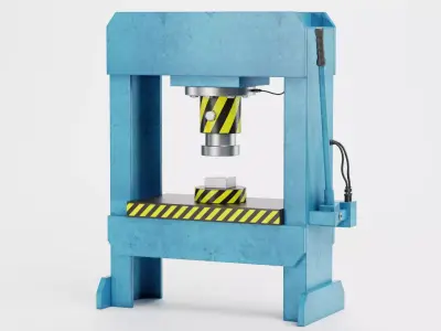 Hydraulic Press V2 - Optimized for Physics Simulations Low-poly 3D model