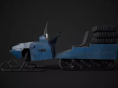 Sci Fi Arctic Tracked Utility Vehicle PBR 3D model