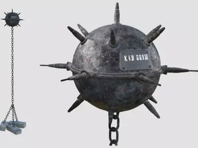 Underwater naval mine 3D model purchase