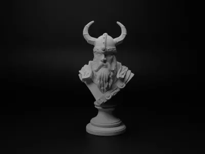 Viking Warrior Bust Chess 3D print model purchase
