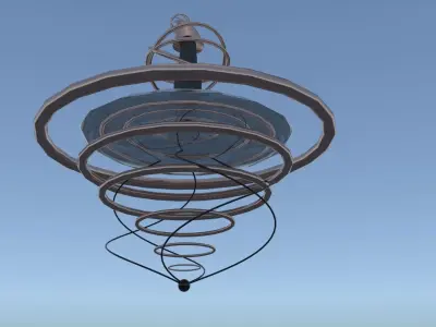 Castle-island made of metal and glass 3D model
