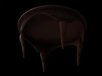Antique Table 02 Low-poly 3D model