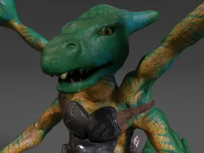 Four Arms Creature Fantasy Warrior  Low-poly 3D model