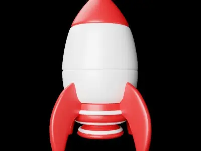 Sci-fi Rocket with Cartoon Style 3D model