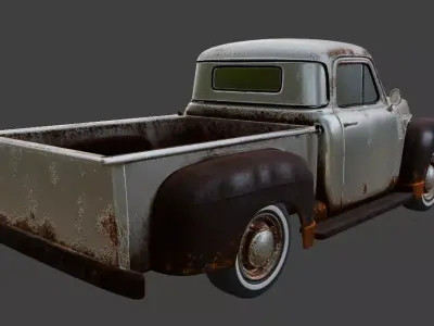Vintage Rusty Pickup Truck 3D Model 3D model 34