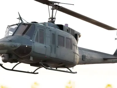 Bell UH-1N Iroquois CH-135 Twin Huey USAF 3D model