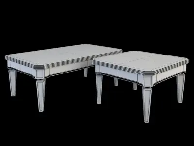 Antique Mirror Rectangle Coffee Table Free 3D model