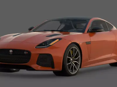 2016 Jaguar F-Type SVR Coupe 3D Model  British Super GT Low-poly 3D model