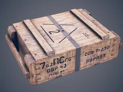 Soviet ammunition crate Low-poly 3D model