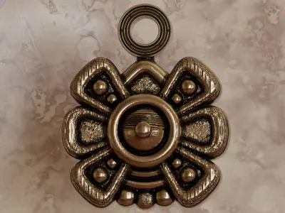 Aztec symbol pendant 2 Movement - Ollin 3D print model purchase