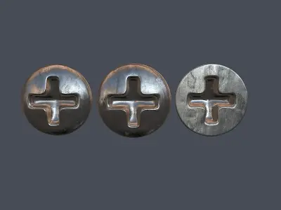 Collection of screws nuts and bolts 3D model