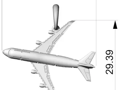 Boeing 747 aircraft pendant 3D print model