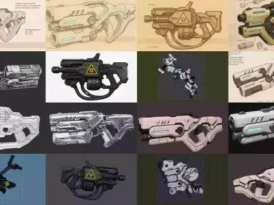 futuristic weapons 3D Model Pack purchase