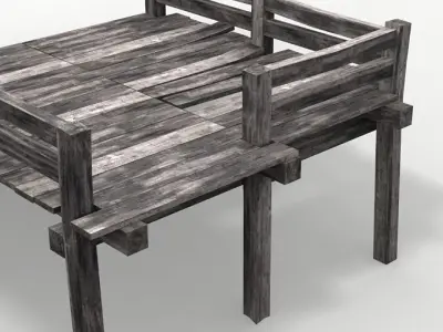 Dock 01 Low-poly 3D model