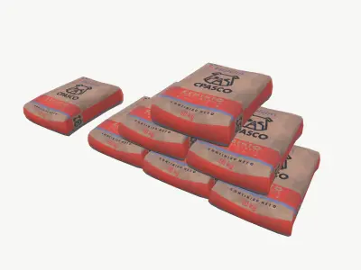 Cement Bags Low-poly 3D model purchase