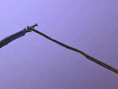 Pumpkin Scythe Low-poly 3D model