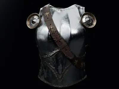  Female Knight Upper Chest Armor MidPoly 3D model