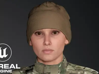 Tactical Beanie Fleece Watch Cap  Low-poly 3D model