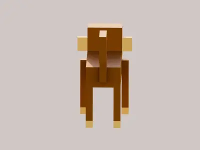 low poly 3D model voxel Low-poly 3D model