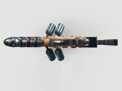 Sci-fi Gun Low-poly 3D model 3