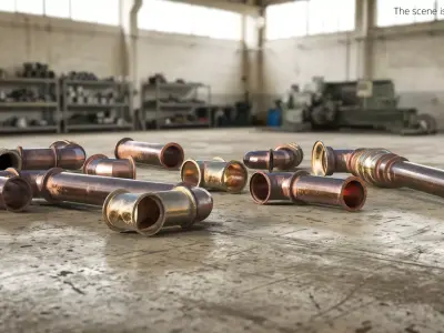 Industrial Copper Plumbing Pipe Set 3D model