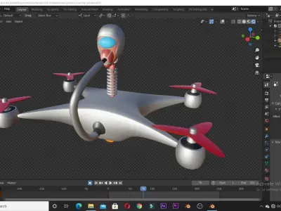 drone flying Low-poly 3D model