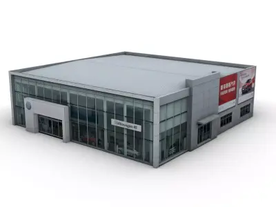 4S dealership Low-poly 3D model