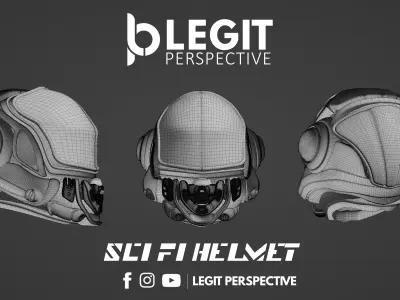 SCI FI HELMET Low-poly 3D model purchase