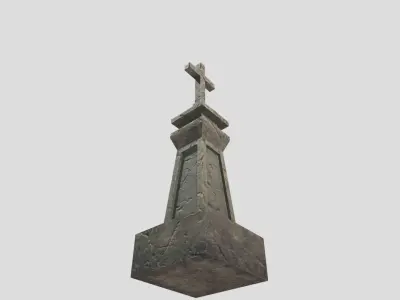 Medieval Grave Marker Low-poly 3D model