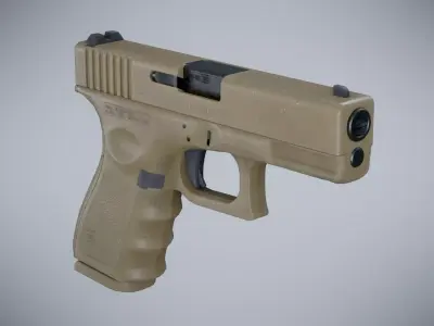 Glock 19 Desert - Game Ready Low-poly 3D model